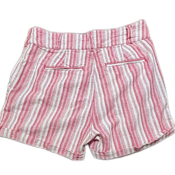 COPY - Free People Striped Pink and White Linen Cotton Blend Shorts NWOT Size 0 - Picture 2 of 4